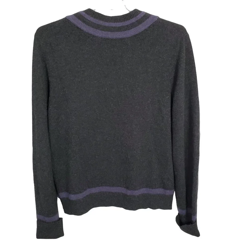 Bloomingdales The Mens Store Sz XL Sweater Cashmere V-neck Pullover Gray Purple